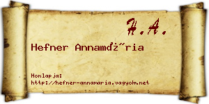 Hefner Annamária névjegykártya